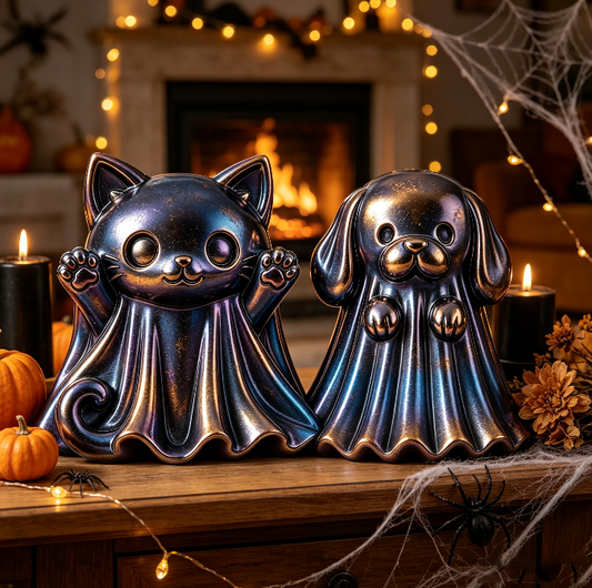 Cute Ghost Kitty & Puppy Figurine Resin Mold