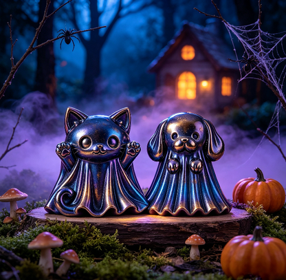 Cute Ghost Kitty & Puppy Figurine Resin Mold