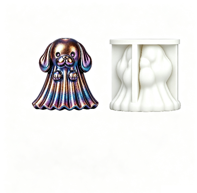 Cute Ghost Kitty & Puppy Figurine Resin Mold