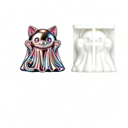 Cute Ghost Kitty & Puppy Figurine Resin Mold