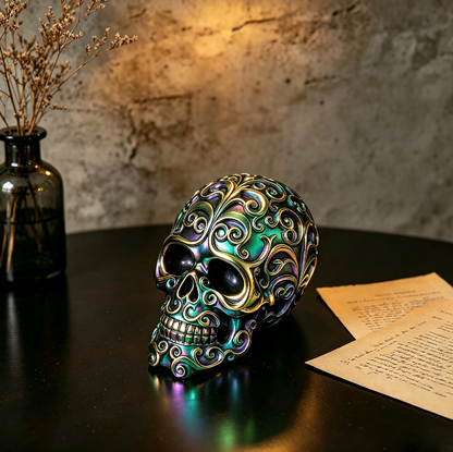 Decorative Patterned Skull Figurine Resin Mold