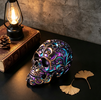 Decorative Patterned Skull Figurine Resin Mold