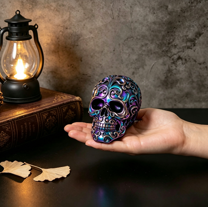 Decorative Patterned Skull Figurine Resin Mold