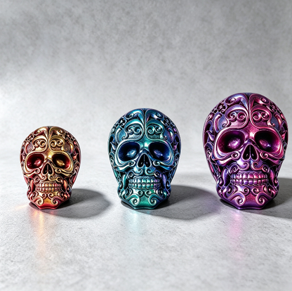 Decorative Patterned Skull Figurine Resin Mold