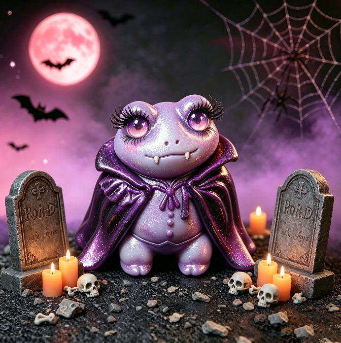 Handmade Cute Vampire Frog Figurine Resin Mold