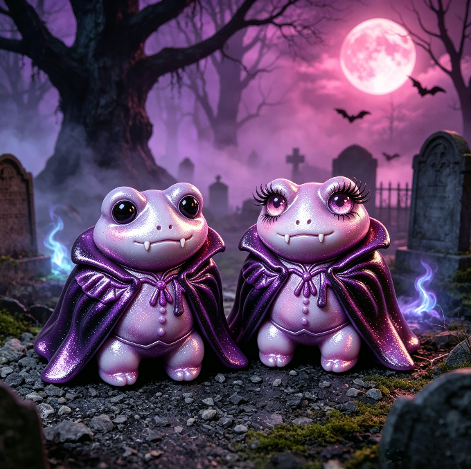 Handmade Cute Vampire Frog Figurine Resin Mold