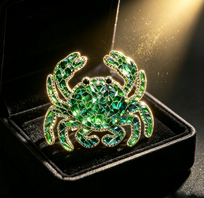 Handmade Diamond Crab Decorative Figurine Resin Mold