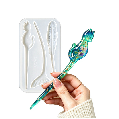 9-Style Hair Stick Resin Molds