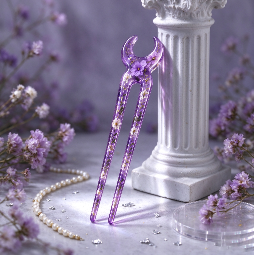 9-Style Hair Stick Resin Molds