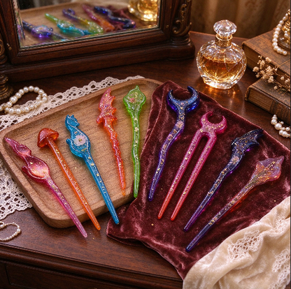 9-Style Hair Stick Resin Molds