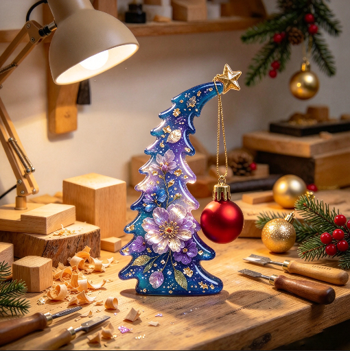 Cute Crooked Christmas Tree Figurine Resin Mold