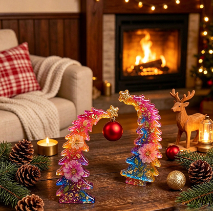 Cute Crooked Christmas Tree Figurine Resin Mold