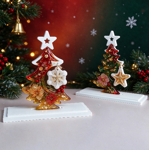 Star Christmas Tree Decorative Figurine Resin Mold