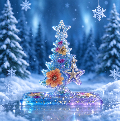 Star Christmas Tree Decorative Figurine Resin Mold