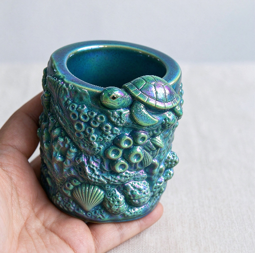 Turtle Coral Ocean Storage Jar & Pen Holder Resin Mold