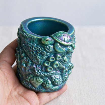 Turtle Coral Ocean Storage Jar & Pen Holder Resin Mold