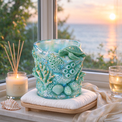 Turtle Coral Ocean Storage Jar & Pen Holder Resin Mold