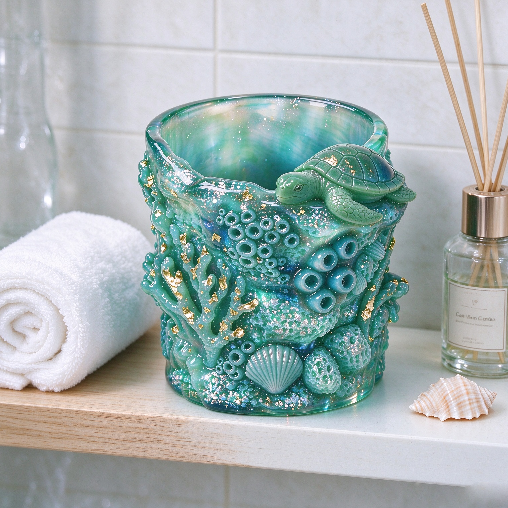 Turtle Coral Ocean Storage Jar & Pen Holder Resin Mold