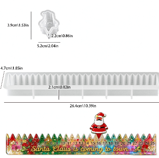 Christmas Advent Calendar Decorative Figurine Resin Mold