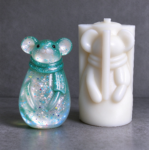 Cute Big-Eared Mouse Decorative Figurine Resin Mold