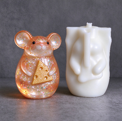 Cute Big-Eared Mouse Decorative Figurine Resin Mold