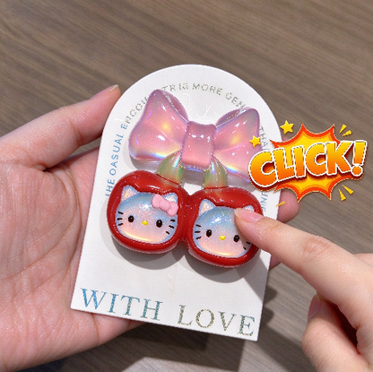 Handmade Cute Double-Click Cherry Cat Head Glow-in-the-Dark Fidget Clicker Toy Resin Mold