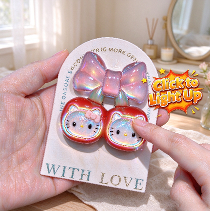 Handmade Cute Double-Click Cherry Cat Head Glow-in-the-Dark Fidget Clicker Toy Resin Mold