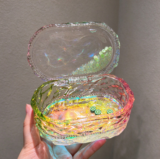 Handmade Water Ripple Oval Flip-Top Box Resin Mold