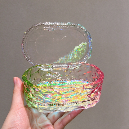Handmade Water Ripple Oval Flip-Top Box Resin Mold