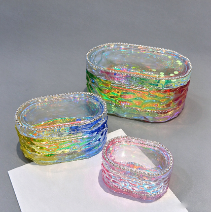 Handmade Water Ripple Oval Flip-Top Box Resin Mold