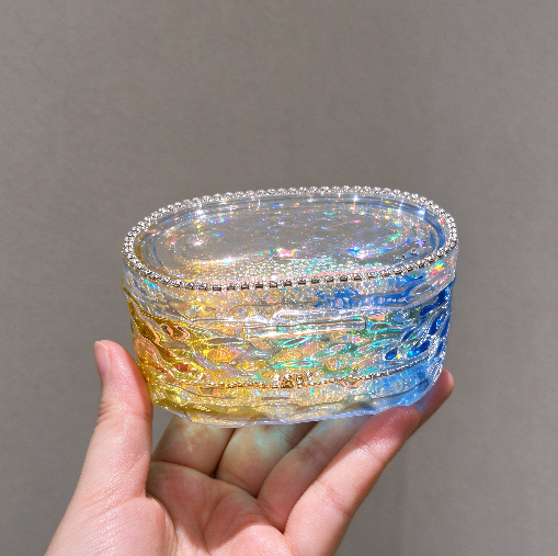 Handmade Water Ripple Oval Flip-Top Box Resin Mold