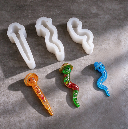 3pcs Cute & Quirky Caterpillar Figurine Resin Mold Set