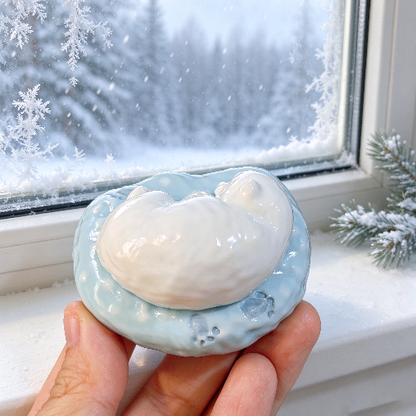 Handmade Cute Hibernating Polar Bear Ornament Resin Mold