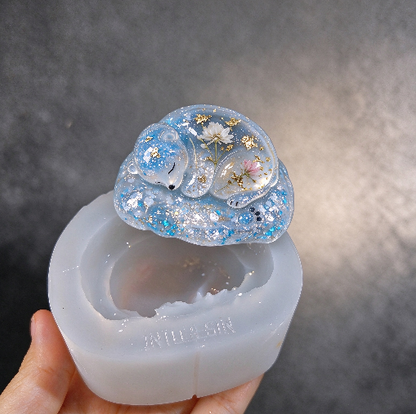 Handmade Cute Hibernating Polar Bear Ornament Resin Mold