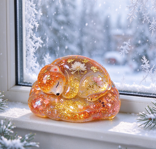 Handmade Cute Hibernating Polar Bear Ornament Resin Mold