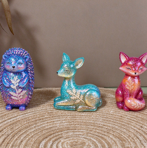 Cute Animal Figurine Resin Mold – Reindeer, Fox & Hedgehog