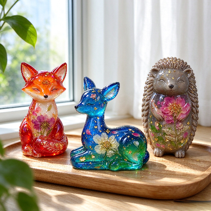 Cute Animal Figurine Resin Mold – Reindeer, Fox & Hedgehog