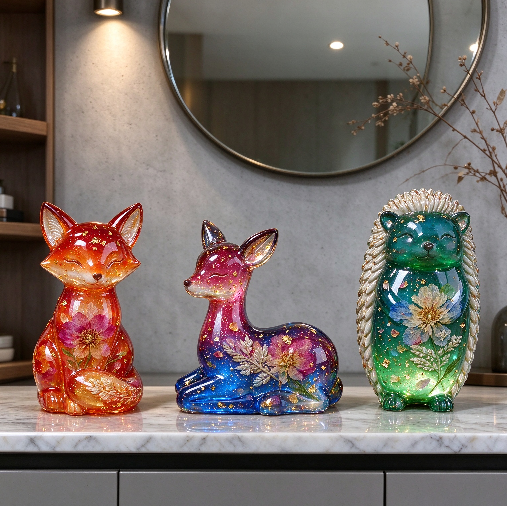 Cute Animal Figurine Resin Mold – Reindeer, Fox & Hedgehog