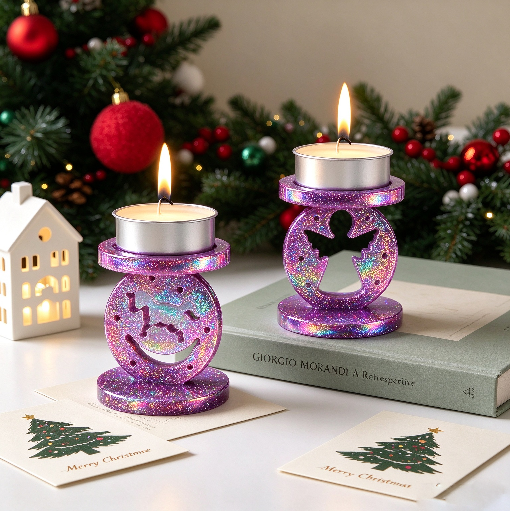 Christmas Hollow Interlocking Candle Holder Resin Mold