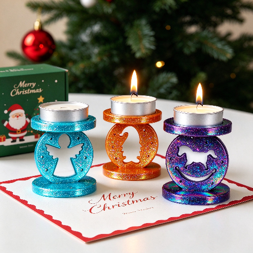 Christmas Hollow Interlocking Candle Holder Resin Mold
