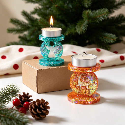 Christmas Hollow Interlocking Candle Holder Resin Mold