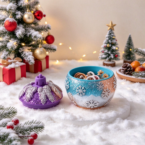 Christmas Snowflake Globe Storage Jar Resin Mold