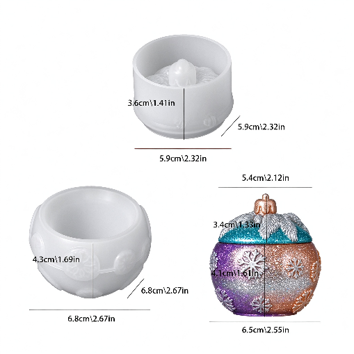 Christmas Snowflake Globe Storage Jar Resin Mold