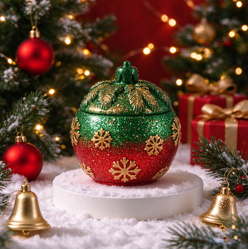 Christmas Snowflake Globe Storage Jar Resin Mold