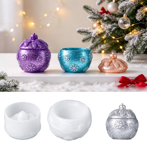 Christmas Snowflake Globe Storage Jar Resin Mold