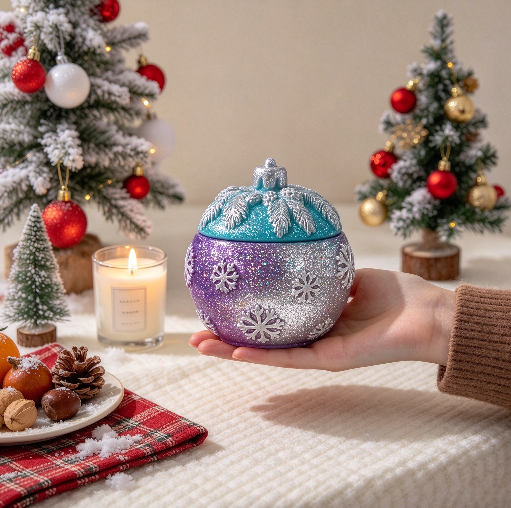 Christmas Snowflake Globe Storage Jar Resin Mold
