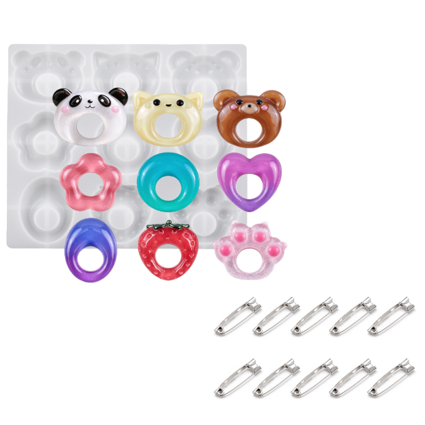 Cute Animal Brooch Resin Mold for Glasses Holders