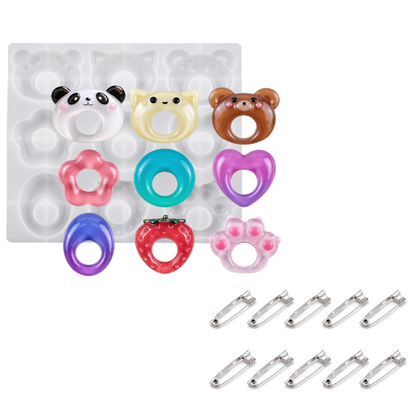 Cute Animal Brooch Resin Mold for Glasses Holders