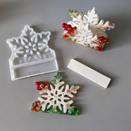 Assembleable Christmas-Themed Napkin Holder Resin Mold