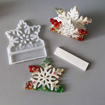 Assembleable Christmas-Themed Napkin Holder Resin Mold